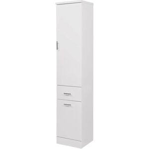 Verona Floor Standing Tall Storage Unit 355mm Wide - Gloss White - Orbit