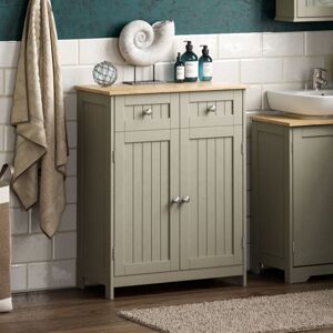 Home Discount - Priano 2 Drawer 2 Door Freestanding Cabinet Bathroom Storage Cupboard, Grey