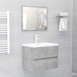 Royalton 2 Piece Bathroom Furniture Set Concrete Grey Engineered Wood