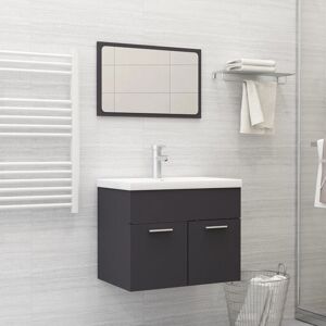 Royalton 2 Piece Bathroom Furniture Set Grey Engineered Wood