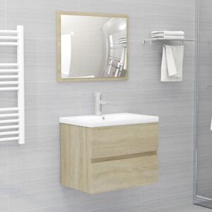 2 Piece Bathroom Furniture Set Sonoma Oak Engineered Wood - Royalton