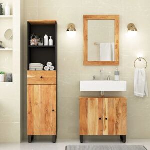 3 Piece Bathroom Furniture Set Solid Wood Acacia - Royalton