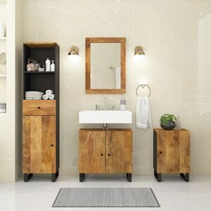 4 Piece Bathroom Furniture Set Solid Wood Mango - Royalton