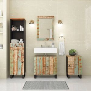 4 Piece Bathroom Furniture Set Solid Wood Reclaimed - Royalton