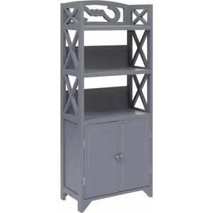 Bathroom Cabinet Grey 46x24x116 cm Paulownia Wood - Royalton