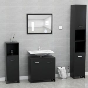 Royalton Bathroom Furniture Set Black Engineered Wood