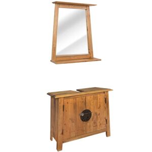 Bathroom Furniture Set Recycled Solid Recycled Pinewood - Royalton