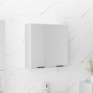 Bathroom Mirror Cabinet High Gloss White 64x20x67 cm - Royalton