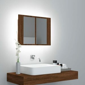 Royalton LED Mirror Cabinet Brown Oak 60x12x45 cm Engineered Wood