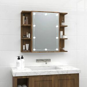 Mirror Cabinet with led Brown Oak 70x16.5x60 cm - Royalton