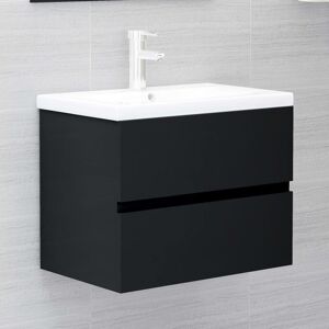 Sink Cabinet Black 60x38.5x45 cm Engineered Wood - Royalton