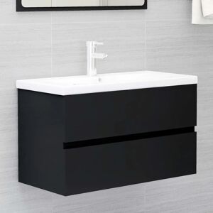 Sink Cabinet Black 80x38.5x45 cm Engineered Wood - Royalton