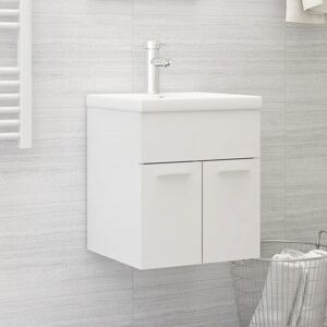 Royalton Sink Cabinet High Gloss White 41x38.5x46 cm Engineered Wood