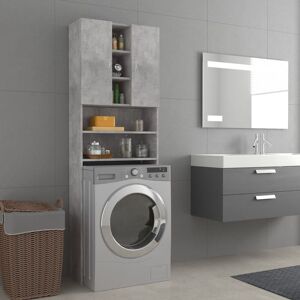 BERKFIELD HOME Royalton Washing Machine Cabinet Concrete Grey 64x25.5x190 cm