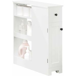 Narrow Cabinet Toilet Paper Roll Holder on Wheels,BZR106-W - Sobuy