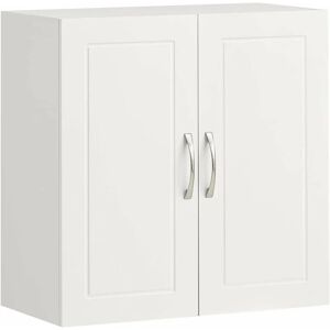 SoBuy White Kitchen Bathroom Wall Unit with Double Doors FRG231-W