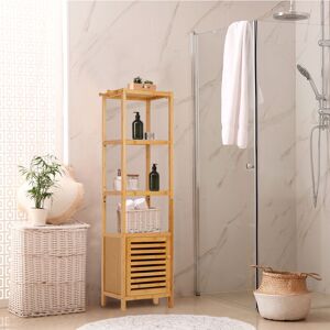 UNHO Tall Slim Bathroom Cabinet Freestanding Storage Organiser with 3 Shelves