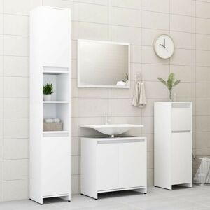 SWEIKO 4 Piece Bathroom Furniture Set White Chipboard FF3056889UK