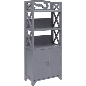 SWEIKO Bathroom Cabinet Grey 46x24x116 cm Paulownia Wood VDTD24651