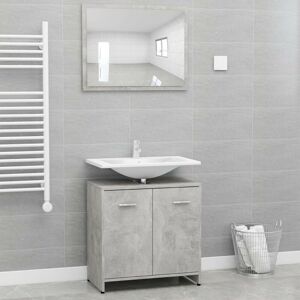 Sweiko - Bathroom Furniture Set Concrete Grey Chipboard FF802583UK