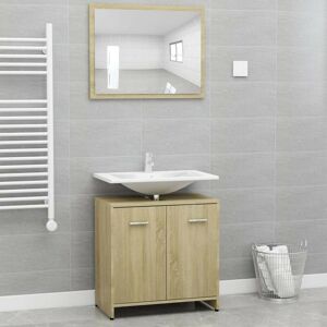 Sweiko - Bathroom Furniture Set Sonoma Oak Chipboard FF802582UK