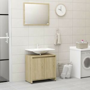 Sweiko - Bathroom Furniture Set Sonoma Oak Chipboard FF802654UK