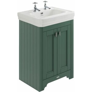 BC DESIGNS Traditional Bathroom Vanity Unit Furniture Storage Cabinet Ceramic Sink Green - Green