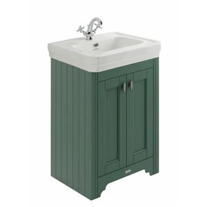 BC DESIGNS Traditional Bathroom Vanity Unit Furniture Storage Cabinet Ceramic Sink Green - Green