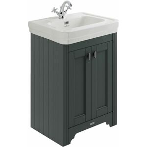 BC DESIGNS Traditional Bathroom Vanity Unit Furniture Storage Cabinet Ceramic Sink Grey - Grey