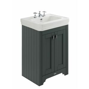 BC DESIGNS Traditional Bathroom Vanity Unit Furniture Storage Cabinet Ceramic Sink Grey - Grey