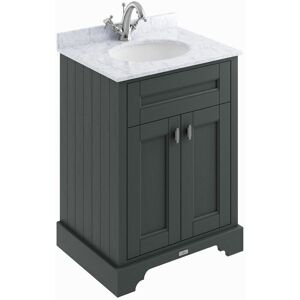 BC DESIGNS Traditional Bathroom Vanity Unit Furniture Storage Cabinet Marble Sink Grey - Grey