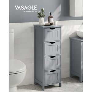 Songmics - vasagle Bathroom Floor Storage Cabinet, Bathroom Storage Unit with 4 Drawers, Bathroom Cabinet Freestanding, 30 x 30 x 82 cm, for Living