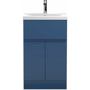 Urban Floor Standing Vanity Unit with Basin 1 Satin Blue - 500mm Wide - Hudson Reed