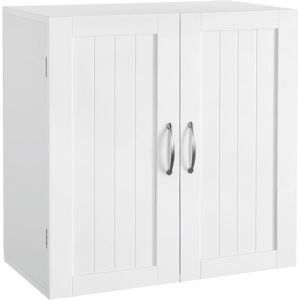 Wall Mount Cabinet with Adjustable Shelf, 59.5x31x59.5cm,White - Yaheetech