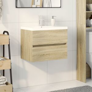 BONNEVIE 2 Piece Bathroom Furniture Set,Bathroom Cabinet Set Ceramic and Engineered Wood VSVS256931