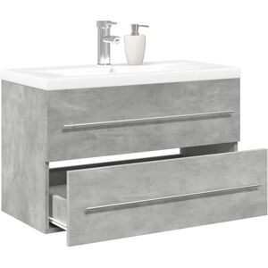 BONNEVIE 2 Piece Bathroom Furniture Set,Bathroom Cabinet Set Concrete Grey Engineered Wood VSVS580478