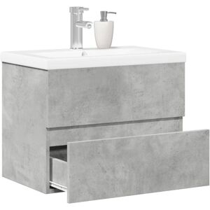 BONNEVIE 2 Piece Bathroom Furniture Set,Bathroom Cabinet Set Concrete Grey Engineered Wood VSVS840357