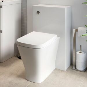 Regis 500mm Modern Bathroom Toilet Unit Concealed Cistern btw Soft Close Seat White