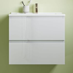 Sky Bathroom - 600x520mm White Wall-mounted Vanity Unit With Soft Close DrawersStorage SpaceThin Ceramic Basin