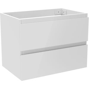 Sky Bathroom - 600mm Wall Mounted Bathroom Vanity Unit without Basin Gloss White 2 Soft Close Drawers - Flat Pack