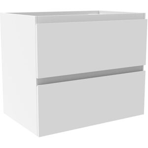 Sky Bathroom - 600mm Wall Mounted Bathroom Vanity Unit without Basin Matt White 2 Soft Close Drawers - Flat Pack