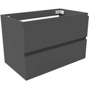 Sky Bathroom - 800mm Wall Mounted Bathroom Vanity Unit without Basin Matt Grey 2 Soft Close Drawers - Flat Pack