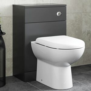 Black Back to Wall Toilet Unit 500 x 300mm - Alpine