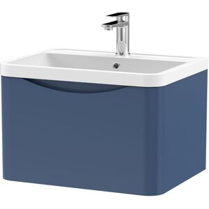 Balterley - Wall Hung 1 Drawer Vanity Basin Unit with Polymarble Basin, 600mm - Satin Blue