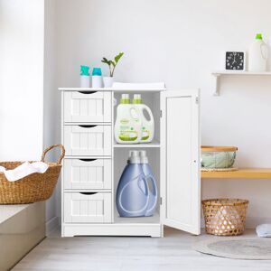 Briefness - Bathroom Cabinet Shelf Cupboard Freestanding Storage Drawer Shelves Furniture