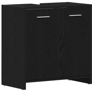 Bathroom Sink Cabinet Black Oak 60x33x60 cm Engineered Wood Vidaxl