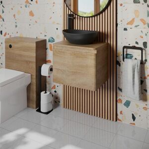 Regis Bathroom Cloakroom Vanity Unit Countertop Wash Basin Wall Hung Wood 500mm