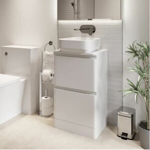 Regis Bathroom Cloakroom Vanity Unit Wash Storage Cabinet Countertop Basin White 500mm