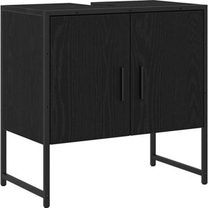 Bathroom Sink Cabinet Black oak 60 x 30 x 60 cm Engineered Wood Vidaxl
