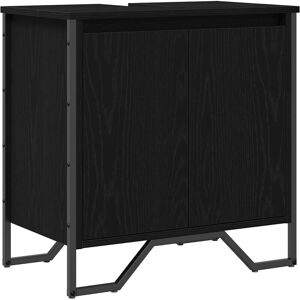 Bathroom Sink Cabinet Black Oak 60x35x60 cm Engineered Wood Vidaxl